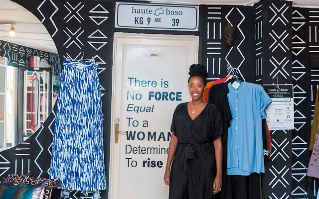 Pierra Ntayombya, CEO at Haute Baso, in her boutique in Kigali (Rwanda)